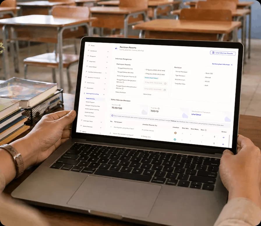 Tampilan Learning Management System Sekolah.mu
